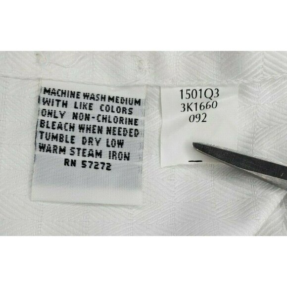 Portfolio Perry Ellis Grandad collar 15 1/2 32/33 White Dress Shirt 3K1660 - Picture 9 of 9